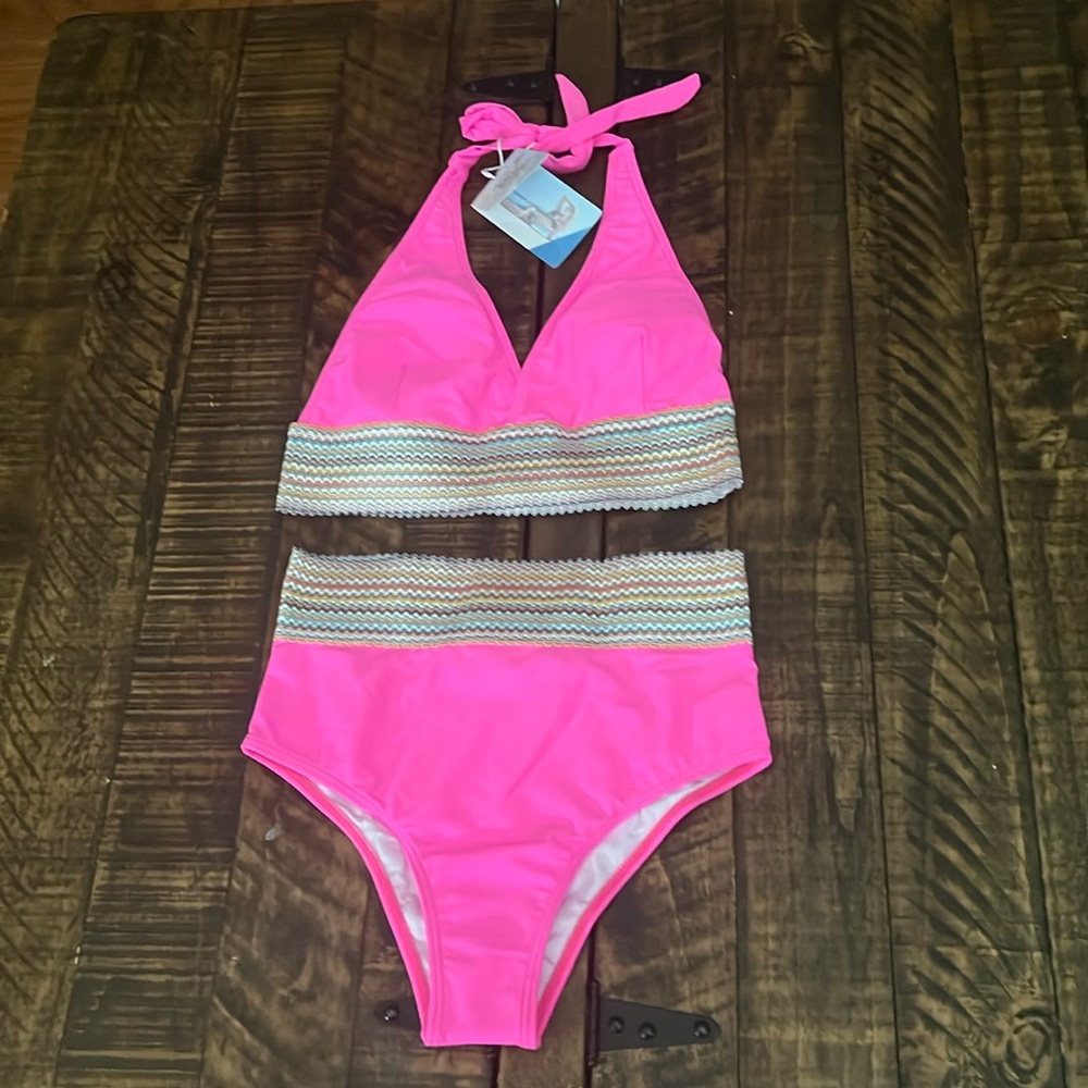Halter pink Bikini size small